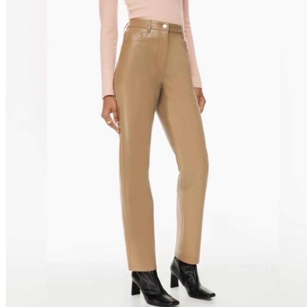 Wilfred The Melina Faux Leather Straight Leg Tan Pants 4